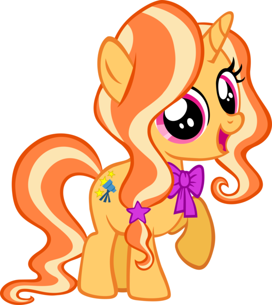 Size: 2230x2500 | Tagged: safe, artist:nicogamer3000, derpibooru import, gilded lily, pony, unicorn, .svg available, bow, female, filly, foal, full body, high res, hooves, horn, image, open mouth, open smile, png, raised hoof, simple background, smiling, solo, standing, tail, trace, transparent background, two toned mane, two toned tail, vector
