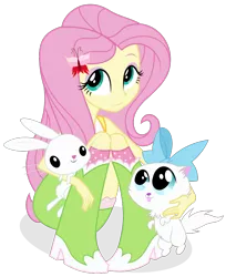 Size: 744x912 | Tagged: safe, artist:shizow, derpibooru import, angel bunny, fluttershy, mitsy, cat, rabbit, equestria girls, animal, image, png, simple background, transparent background, vector