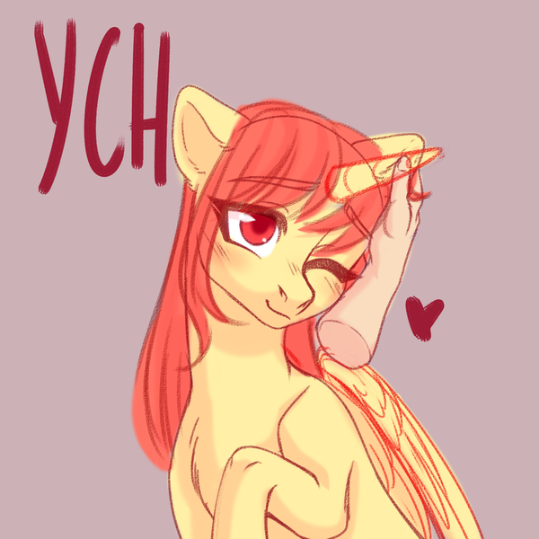 Size: 1500x1500 | Tagged: safe, artist:nika-rain, derpibooru import, pony, any gender, any race, any species, auction, auction open, commission, cute, floppy ears, hand, image, jpeg, sketch, solo, ych sketch, your character here