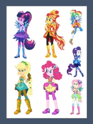 Size: 256x341 | Tagged: safe, applejack, fluttershy, pinkie pie, rainbow dash, rarity, sci-twi, sunset shimmer, twilight sparkle, equestria girls, boots, crystal guardian, high heel boots, image, png, shoes, solo