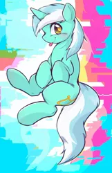 Size: 1037x1605 | Tagged: safe, artist:kurogewapony, derpibooru import, lyra heartstrings, pony, unicorn, abstract background, blushing, cute, female, image, jpeg, looking at you, lyrabetes, mare, smiling, smiling at you, solo, tongue out
