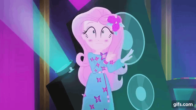 Size: 640x360 | Tagged: safe, derpibooru import, screencap, fluttershy, equestria girls, equestria girls series, the last drop, the last drop: fluttershy, spoiler:eqg series (season 2), animated, blushing, dancing, female, geode of fauna, gif, gifs.com, image, magical geodes, music festival outfit, solo
