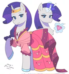 Size: 1905x2048 | Tagged: safe, artist:4phr0sd3l0s, derpibooru import, rarity, pony, unicorn, clothes, dress, februpony, female, gala dress, image, jewelry, jpeg, looking at you, magic, mare, necklace, simple background, solo, telekinesis, white background