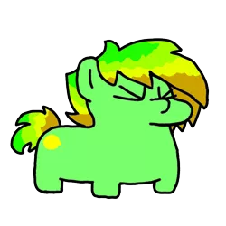 Size: 720x720 | Tagged: safe, artist:fluttershank, derpibooru import, oc, oc:lemon sourpuss, unofficial characters only, earth pony, pony, ><, earth pony oc, eyes closed, food, full body, image, lemon, multicolored mane, multicolored tail, png, scrunchy face, simple background, solo, squatpony, tail, transparent background
