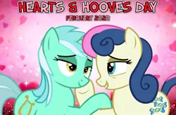 Size: 2064x1353 | Tagged: safe, artist:charity-rose, artist:not-yet-a-brony, derpibooru import, bon bon, lyra heartstrings, sweetie drops, earth pony, pony, unicorn, 2022, best friends, duo, february, female, gazing, hearts and hooves day, holiday, if i ain't got you, image, lesbian, lidded eyes, looking at each other, looking at someone, lyrabon, lyrics in the description, mare, married couple, png, shipping, smiling, smiling at each other, song in the description, song reference, text, valentine's day, youtube link in the description
