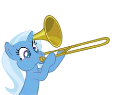 Size: 890x694 | Tagged: safe, artist:leonardo51105, derpibooru import, trixie, pony, unicorn, image, musical instrument, png, simple background, solo, transparent background, trombone