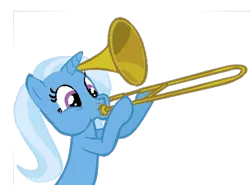 Size: 860x636 | Tagged: safe, artist:leonardo51105, derpibooru import, trixie, pony, unicorn, image, musical instrument, png, simple background, solo, transparent background, trombone