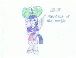 Size: 1017x786 | Tagged: safe, artist:kivathedcwizard, derpibooru import, twilight sparkle, alicorn, centaur, hybrid, taur, equestria girls, alternate dimension, alternate universe, coloring, drawing, earth, eugenics, fusion, image, jpeg, merging, mixed breed, planet, solo, spell gone wrong, traditional art, transformation, what if, worlds collide