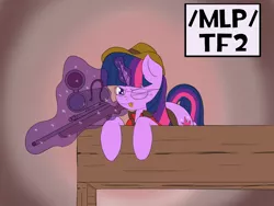 Size: 1600x1200 | Tagged: safe, derpibooru import, twilight sparkle, pony, unicorn, /mlp/, /mlp/ tf2 general, gun, image, magic, magic aura, png, rifle, sniper, sniper rifle, team fortress 2, telekinesis, unicorn twilight, weapon