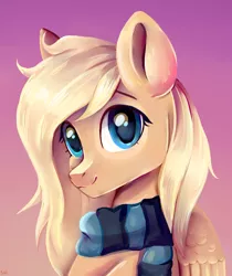 Size: 2300x2740 | Tagged: safe, artist:ske, derpibooru import, oc, oc:mirta whoowlms, unofficial characters only, pegasus, pony, bust, clothes, gift art, image, png, portrait, scarf