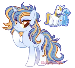 Size: 1280x1161 | Tagged: safe, artist:starflightsparkleyt, derpibooru import, prince blueblood, trixie, oc, pony, unicorn, female, image, mare, offspring, parent:prince blueblood, parent:trixie, parents:bluetrix, png, simple background, transparent background