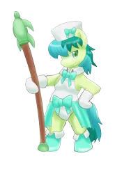 Size: 1200x1600 | Tagged: safe, artist:kushina13, derpibooru import, sandbar, earth pony, semi-anthro, bipedal, bowtie, clothes, hat, hoof hold, image, male, png, ribbon, simple background, solo, staff, transparent background