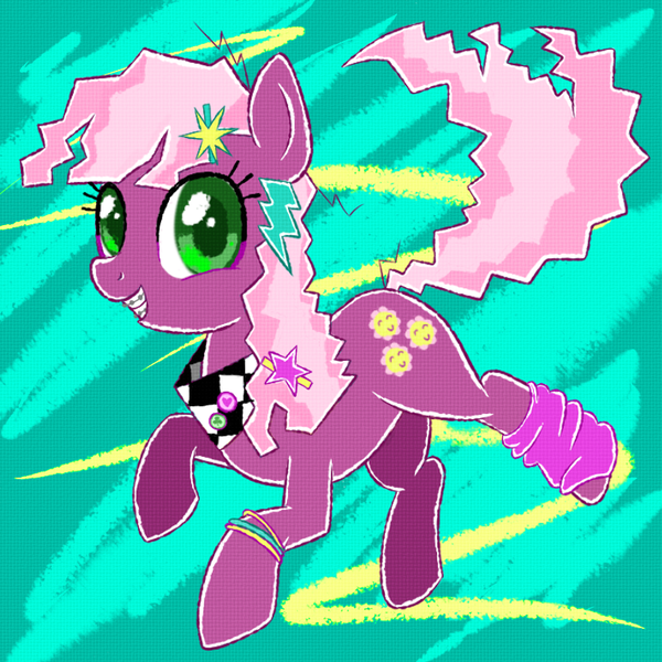 Size: 800x800 | Tagged: safe, artist:lourita-shine, derpibooru import, cheerilee, earth pony, pony, 80s, 80s cheerilee, bracelet, braces, cheeribetes, clothes, cute, cutie mark, eyelashes, female, green eyes, hairclip, image, jewelry, leg warmers, looking at you, mare, png, smiling, smiling at you, solo, solo female, younger
