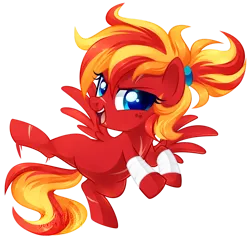 Size: 1024x980 | Tagged: safe, artist:xnightmelody, derpibooru import, oc, oc:fire strike, unofficial characters only, pegasus, pony, commission, commissioner:3vilpyro, female, image, kicking, open mouth, pegasus oc, png, simple background, solo, spread wings, transparent background, wings