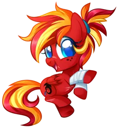 Size: 1024x1124 | Tagged: safe, artist:xnightmelody, derpibooru import, oc, oc:fire strike, unofficial characters only, pegasus, pony, female, image, open mouth, pegasus oc, png, simple background, solo, transparent background, wings