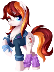 Size: 1024x1360 | Tagged: safe, artist:xnightmelody, derpibooru import, oc, oc:ruby hop, unofficial characters only, earth pony, pony, clothes, earth pony oc, female, freckles, image, png, raised hoof, simple background, solo, transparent background