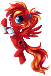 Size: 1024x1536 | Tagged: safe, artist:xnightmelody, derpibooru import, oc, oc:fire strike, unofficial characters only, pegasus, pony, female, image, one eye closed, open mouth, pegasus oc, png, simple background, solo, transparent background, wings, wink