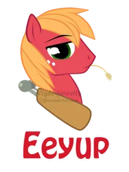 Size: 900x1200 | Tagged: safe, artist:xnightmelody, derpibooru import, big macintosh, earth pony, pony, bust, eeyup, head only, image, male, obtrusive watermark, png, profile, simple background, solo, stallion, straw in mouth, transparent background, watermark
