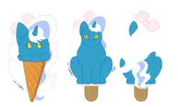 Size: 1280x775 | Tagged: safe, artist:lib-fluffymoss, derpibooru import, oc, oc:fleurbelle, alicorn, pony, alicorn oc, bow, female, food, hair bow, horn, ice cream, image, mare, png, simple background, sitting, transparent background, wings, yellow eyes