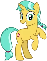 Size: 2400x3100 | Tagged: safe, artist:cheezedoodle96, derpibooru import, citrine spark, fire quacker, pony, unicorn, .svg available, female, friendship student, image, leaning, looking at you, mare, png, raised hoof, rearing, show accurate, simple background, smiling, smiling at you, solo, transparent background, vector