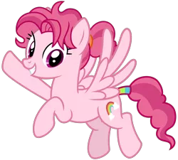 Size: 3000x2700 | Tagged: safe, artist:cheezedoodle96, derpibooru import, bifröst, pegasus, pony, .svg available, female, flying, friendship student, image, looking at you, mare, png, raised hoof, show accurate, simple background, smiling, smiling at you, solo, spread wings, transparent background, vector, waving, wings