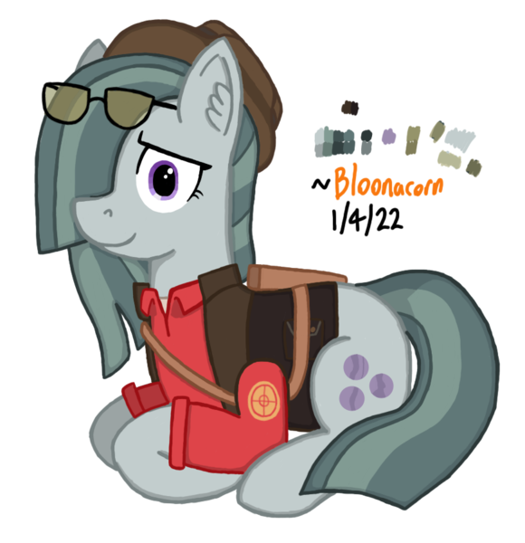 Size: 872x902 | Tagged: safe, artist:bloonacorn, derpibooru import, marble pie, earth pony, pony, /mlp/, /mlp/ tf2 general, image, png, team fortress 2