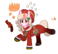 Size: 1400x1300 | Tagged: safe, artist:bloonacorn, derpibooru import, oc, pony, unicorn, /mlp/ tf2 general, horn, image, png, team fortress 2, unicorn oc