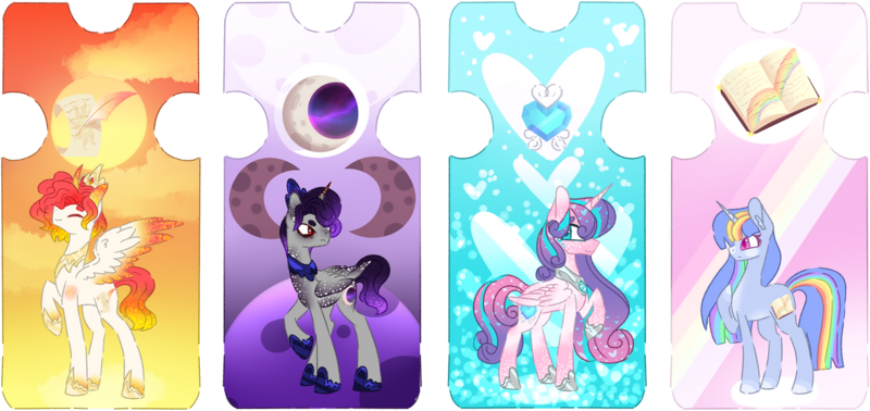 Size: 1280x605 | Tagged: safe, artist:maximumpiracy, derpibooru import, princess flurry heart, oc, oc:aubade, oc:lunarian, oc:vibrant erudite, alicorn, pony, base used, female, image, magical lesbian spawn, male, mare, offspring, older, older flurry heart, parent:king sombra, parent:princess celestia, parent:rainbow dash, parent:twilight sparkle, parents:celestibra, parents:twidash, png, simple background, stallion, transparent background