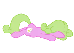 Size: 1280x915 | Tagged: safe, artist:onebigbarbarian, derpibooru import, daisy, flower wishes, earth pony, pony, face down, image, lying down, png, simple background, solo, transparent background, vector