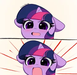 Size: 4704x4580 | Tagged: safe, artist:kittyrosie, derpibooru import, twilight sparkle, pony, absurd resolution, angry dog noises, anime style, cute, cute little fangs, fangs, image, meme, open mouth, png, twiabetes