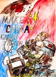 Size: 1536x2122 | Tagged: safe, artist:china consists of them!, derpibooru import, kirin, china, image, jpeg, pla, politics, soldier, taiwan, taiwan province