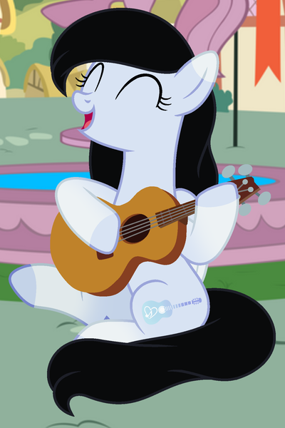 Size: 1205x1809 | Tagged: safe, artist:cindydreamlight, derpibooru import, oc, oc:lucy ghost, pegasus, pony, female, guitar, image, mare, musical instrument, png, solo