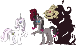 Size: 3164x1909 | Tagged: safe, artist:supahdonarudo, derpibooru import, fhtng th§ ¿nsp§kbl, fleur-de-lis, oleander (tfh), classical unicorn, demon, pony, unicorn, them's fightin' herds, book, cloven hooves, community related, image, leonine tail, png, raised hoof, redraw, simple background, transparent background, unicornomicon, unshorn fetlocks