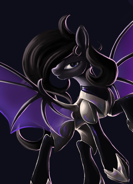 Size: 4000x5500 | Tagged: safe, derpibooru import, oc, oc:midnight blitz, bat pony, pony, armor, image, png, solo, spread wings, wings