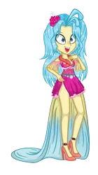 Size: 1007x1804 | Tagged: safe, artist:yulianapie26, derpibooru import, princess skystar, oc, unofficial characters only, equestria girls, my little pony: the movie, base used, clothes, equestria girls-ified, female, high heels, image, png, shoes, simple background, skirt, smiling, solo, transparent background