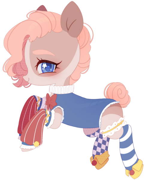 Size: 1024x1278 | Tagged: safe, artist:miioko, derpibooru import, oc, unofficial characters only, earth pony, pony, clothes, earth pony oc, eyelashes, female, image, mare, png, simple background, smiling, solo, starry eyes, transparent background, wingding eyes