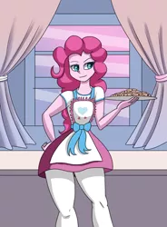 Size: 1400x1900 | Tagged: safe, artist:zachc, derpibooru import, pinkie pie, equestria girls, equestria girls series, the craft of cookies, spoiler:eqg series (season 2), apron, clothes, cookie, female, food, image, png, solo