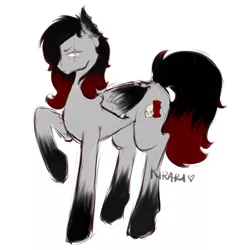 Size: 2362x2362 | Tagged: safe, artist:kirari_chan, derpibooru import, oc, unofficial characters only, bat pony, pegasus, pony, undead, vampire, bat pony oc, bat wings, black hair, candle, dominant, dominatrix, edgy, eye scar, female, full body, goth, goth pony, gothic, image, mare, mommy, one leg raised, pegasus oc, png, red and black oc, red hair, scar, simple background, sketch, skull, solo, solo female, standing, white background, wings