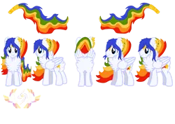 Size: 1280x904 | Tagged: safe, alternate version, artist:galeemlightseraphim, derpibooru import, oc, unofficial characters only, pegasus, pony, base used, chest fluff, image, male, multicolored hair, pegasus oc, png, rainbow hair, simple background, stallion, transparent background, wings