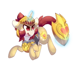 Size: 1280x1280 | Tagged: safe, artist:star-theft, derpibooru import, oc, oc:gold heart, pony, unicorn, armor, image, magic, male, png, shield, simple background, solo, stallion, transparent background