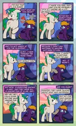 Size: 1920x3169 | Tagged: safe, artist:alexdti, derpibooru import, oc, oc:marco, oc:purple creativity, unofficial characters only, pegasus, pony, unicorn, comic:quest for friendship, comic, crying, dialogue, duo, eye contact, eyes closed, female, floppy ears, folded wings, glasses, head in hooves, high res, hoof on chest, horn, image, jpeg, looking at each other, looking at someone, looking away, looking back, male, mare, one eye closed, onomatopoeia, open mouth, pegasus oc, raised hoof, raised leg, shadow, sitting, speech bubble, stallion, standing, tail, teary eyes, two toned mane, two toned tail, underhoof, unicorn oc, wings