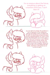 Size: 1456x2203 | Tagged: semi-grimdark, artist:moonatik, derpibooru import, oc, oc:moonatik, oc:sugar morning, unofficial characters only, pegasus, pony, comic, crying, dialogue, female, glasses, hair bun, image, male, mare, pegasus oc, png, simple background, sketch, stallion, wings