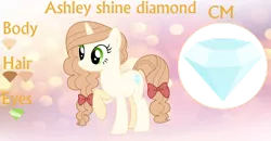 Size: 1280x664 | Tagged: safe, artist:cindydreamlight, derpibooru import, oc, oc:ashley shine diamond, pegasus, pony, female, image, mare, png, reference sheet, solo