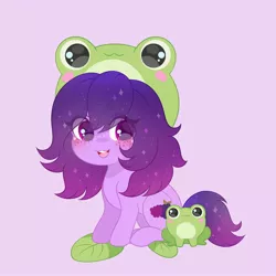 Size: 2000x2000 | Tagged: safe, artist:yomechka, derpibooru import, oc, oc:share dast, unofficial characters only, frog, pony, frog hat, image, jpeg, solo