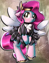 Size: 1664x2132 | Tagged: safe, artist:llametsul, derpibooru import, pipp petals, pegasus, pony, adorapipp, blushing, clothes, colored, covering, cute, dress, female, floppy ears, g5, image, looking at you, mare, png, solo, spread wings, unshorn fetlocks, wings