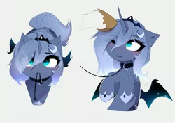 Size: 4093x2894 | Tagged: safe, artist:magnaluna, derpibooru import, princess celestia, princess luna, alicorn, pony, bat wings, collar, cute, image, jpeg, tether, wings