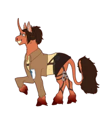 Size: 3600x4300 | Tagged: safe, artist:sashakruchkinatv, derpibooru import, ponified, pony, unicorn, attack on titan, clothes, hanji zoe, image, png, simple background, solo, transparent background