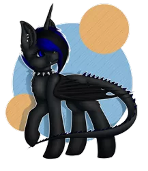 Size: 2280x2630 | Tagged: safe, artist:maneblue, derpibooru import, oc, unofficial characters only, bat pony, abstract background, bat pony oc, bat wings, choker, ear piercing, earring, heterochromia, image, jewelry, piercing, png, simple background, spiked choker, transparent background, wings