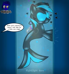 Size: 3840x4154 | Tagged: safe, artist:damlanil, derpibooru import, oc, oc:nightlight aura, mermaid, pegasus, pony, bdsm, bodysuit, bondage, catsuit, clothes, comic, encasement, female, image, latex, latex suit, mare, png, rubber, shiny, show accurate, solo, speech bubble, suit, text, underwater, vector, water tank, wings