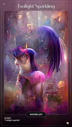 Size: 1080x1920 | Tagged: safe, derpibooru import, twilight sparkle, computer generated, derpibooru exclusive, image, impressionism, jpeg, modern art, wings, wombo.art